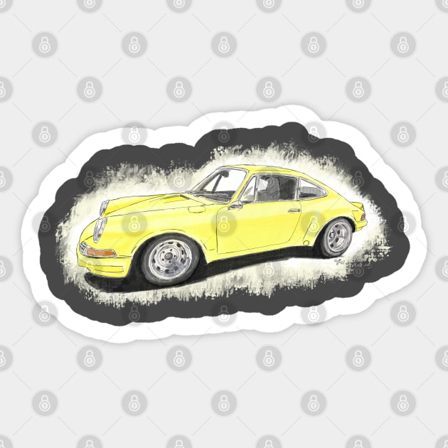 Porsche Sticker by The Flying Pencil